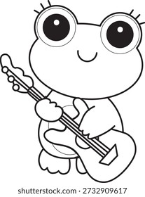 Coloring book Cute Frog