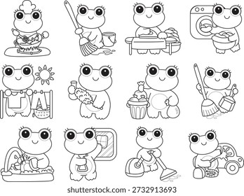 Coloring book Cute Frog