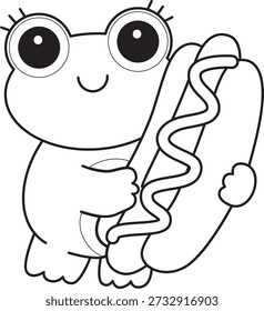 Coloring book Cute Frog