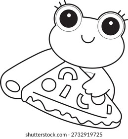 Coloring book Cute Frog