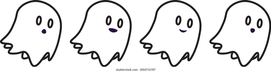 Coloring Book Cute Ghost    Amazing vector line art cute little ghost suitable for background  design asset  halloween  children book  children coloring book  clip art    illustration in general