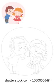 Coloring book. cute kids . vector illustration.