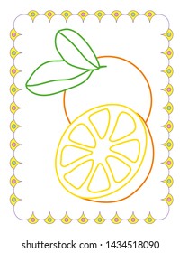 Coloring book of cute orange on white background