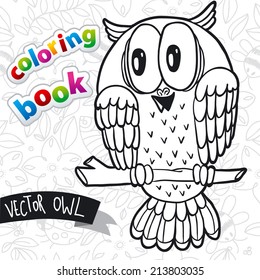 Coloring book - cute owl