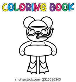 Libro de Colores lindo oso panda - ilustración vectorial.