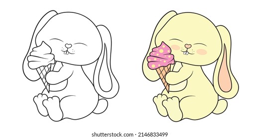 Coloring book, Coloring cute rabbit, vector illustration, rabbit, clipart, print.