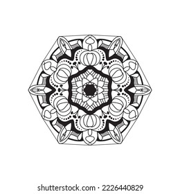 Coloring book design concept floral mandala ornament