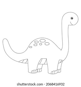 Coloring book with dinosaur for children baby, vector illustration, isolated on a white background, with a fun, cute character. For children's creativity , coloring by small children.