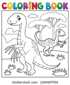 Coloring book dinosaur subject image 4 - eps10 vector illustration.