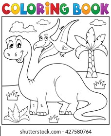 Coloring book dinosaur theme 3 - eps10 vector illustration.