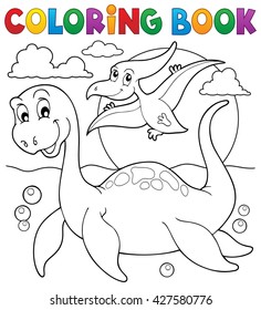 Coloring book dinosaur theme 7 - eps10 vector illustration.