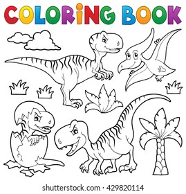 Coloring book dinosaur theme 8 - eps10 vector illustration.