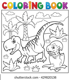 Farbbuch Dinosaurier Thema 9 - eps10 Vektorgrafik.