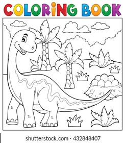 Coloring book dinosaur topic 6 - eps10 vector illustration.