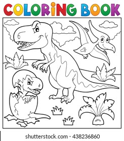 Coloring book dinosaur topic 9 - eps10 vector illustration.