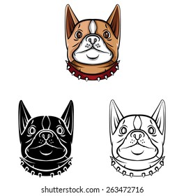 Coloring book Dog Head cartoon character