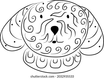 Coloring Book Dog, Pet. Zentangle Style, Doodle.  Colouring Page For Kids Or Adult. Vector Illustration Modern