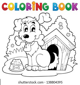 Coloring book dog theme 1 - eps10 vector illustration.