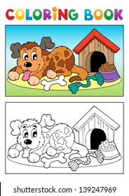 Coloring book dog theme 3 - eps10 vector illustration.