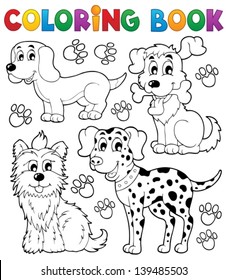 Coloring book dog theme 5 - eps10 vector illustration.