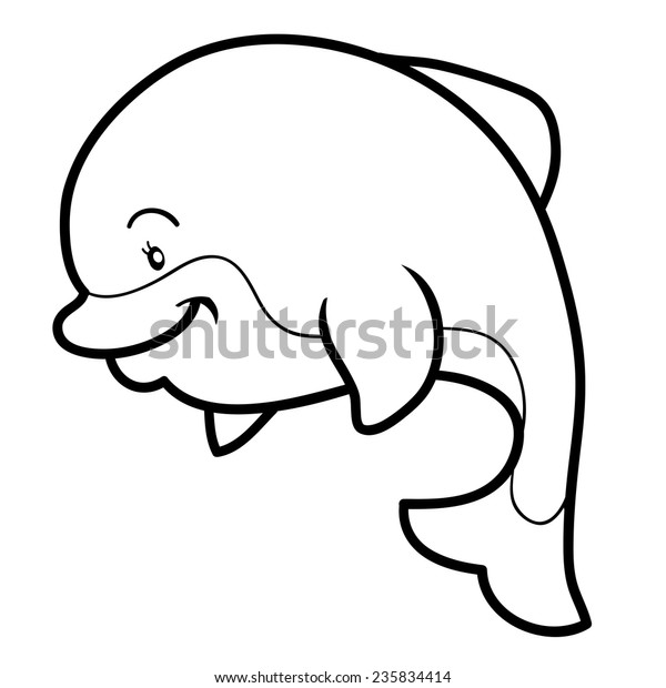 Coloring Book Dolphin Stock Vector (Royalty Free) 235834414