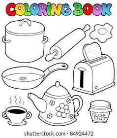 Coloring book domestic collection 1 - vector illustration.