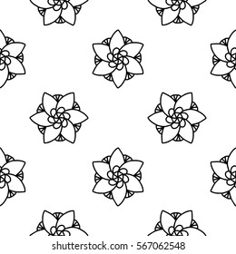 Coloring book Doodle vector flowers Pattern