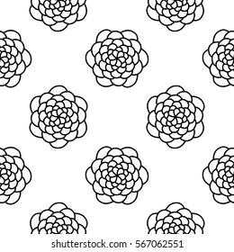 Coloring book Doodle vector flowers Pattern