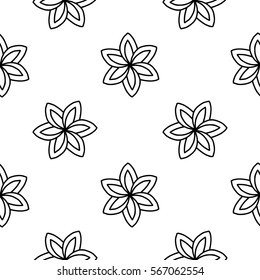 Coloring book Doodle vector flowers Pattern