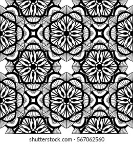 Coloring book Doodle vector flowers Pattern