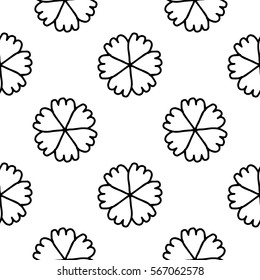 Coloring book Doodle vector flowers Pattern