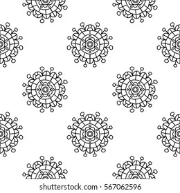 Coloring book Doodle vector flowers Pattern