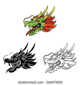 Coloring book Dragon cartoon character
