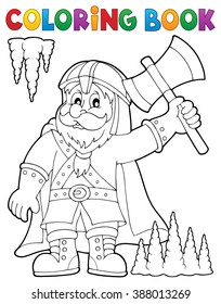 Farbbuch Zwerg Krieger Thema 1 - eps10 Vektorgrafik.