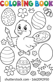 Coloring book Easter eggs and chicken 1 - eps10 vector illustration.