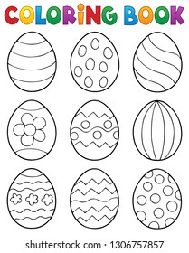 Coloring book Easter eggs theme 2 - eps10 vector illustration.
