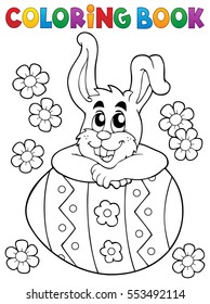 Coloring book Easter rabbit theme 4 - eps10 vector illustration.