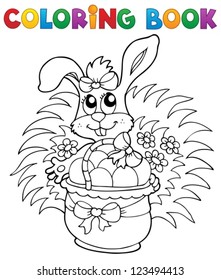 Coloring book with Easter theme 9 - vector illustration.