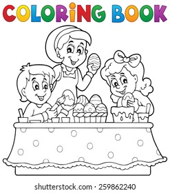 Coloring book Easter topic image 1 - eps10 vector illustration.