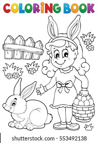 Coloring book Easter topic image 2 - eps10 vector illustration.