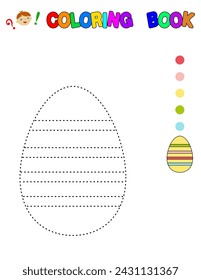 Libro para colorear con un huevo.Huevo de Pascua.Páginas para colorear para niños.Juegos educativos. Hoja de cálculo