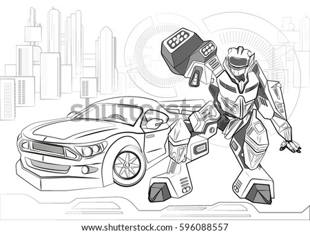 Coloring Book Electronic Mechanisms Outline Vector Stock Vector ... Coloring Book Electronic Mechanisms Outline Vector Stock Vector ...