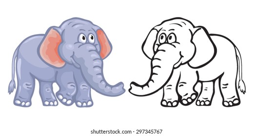 Coloring book elephant.