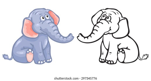 Coloring book elephant.