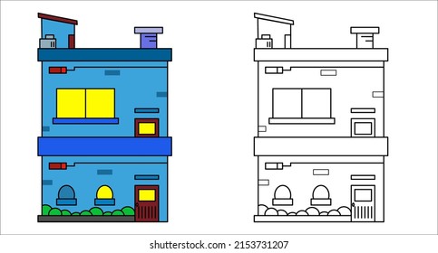 Coloring book. Coloring book fantastic house for kids activity colouring pages. Vector illustration