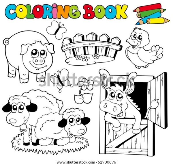 Download Coloring Book Farm Animals 2 Vector Stock Vector Royalty Free 62900896