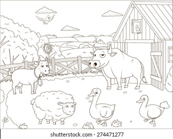 Farm Drawing Images Stock Photos Vectors Shutterstock