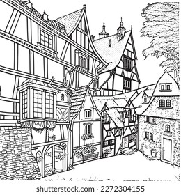 The coloring book features intricate designs inspired by architecture, with elegant patterns and details