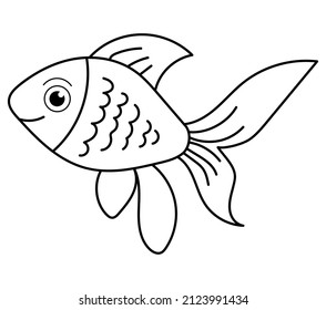 Coloring book with fish - eps10 vector illustration.