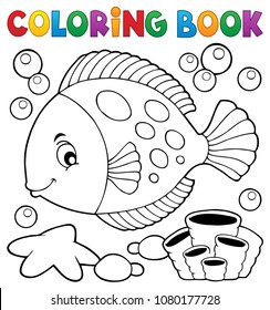 Coloring book with fish theme 7 - eps10 vector illustration.